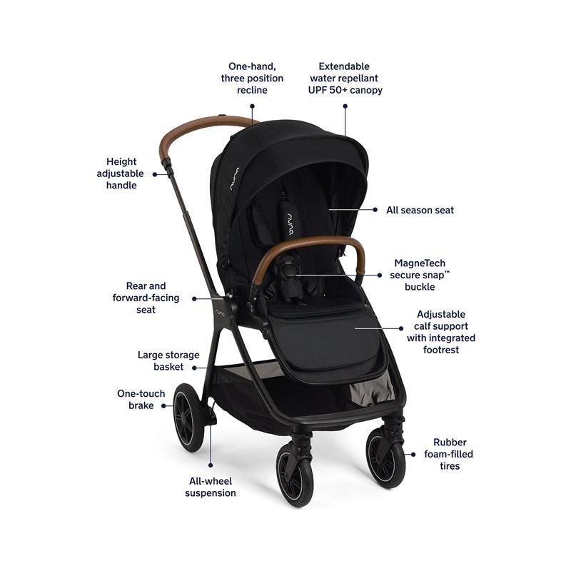 Nuna - Triv Next Stroller, Caviar - Image 6