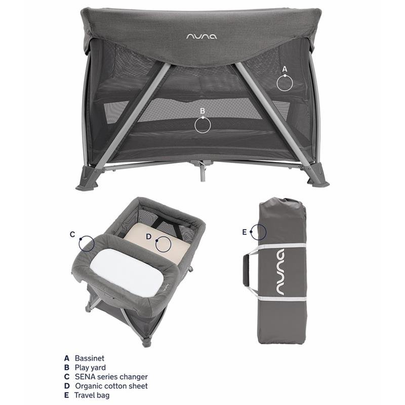 Nuna - Sena Aire Playard and Changer Bundle, Granite - Image 4