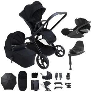 iCandy Core 2 Complete Pram, Accessory and Travel System Bundle with Cybex Cloud T & Base T - Black