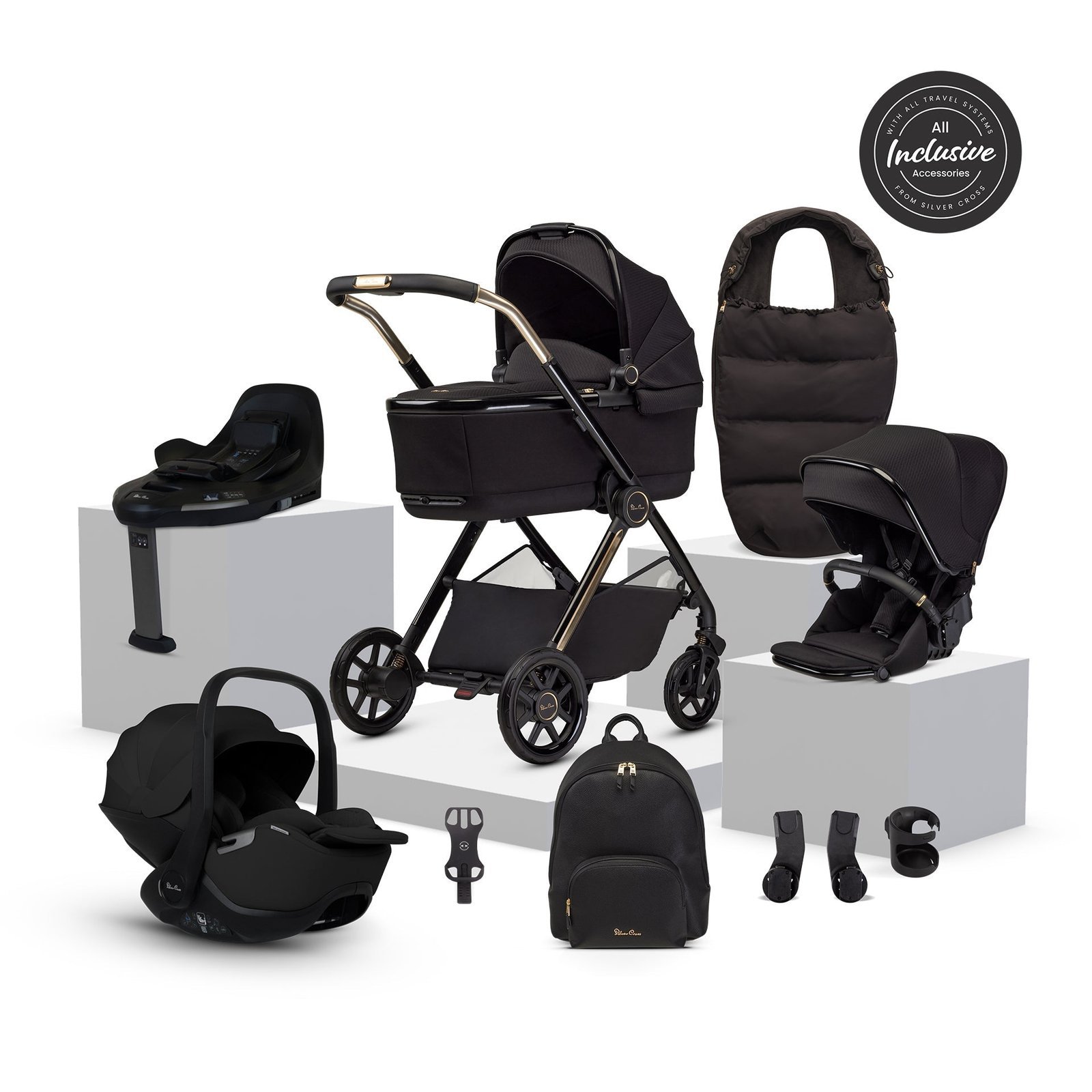 Silver Cross Reef 2 Special Edition Ultimate 360 Car Seat Bundle - Espresso with Iconic Black Glide Plus