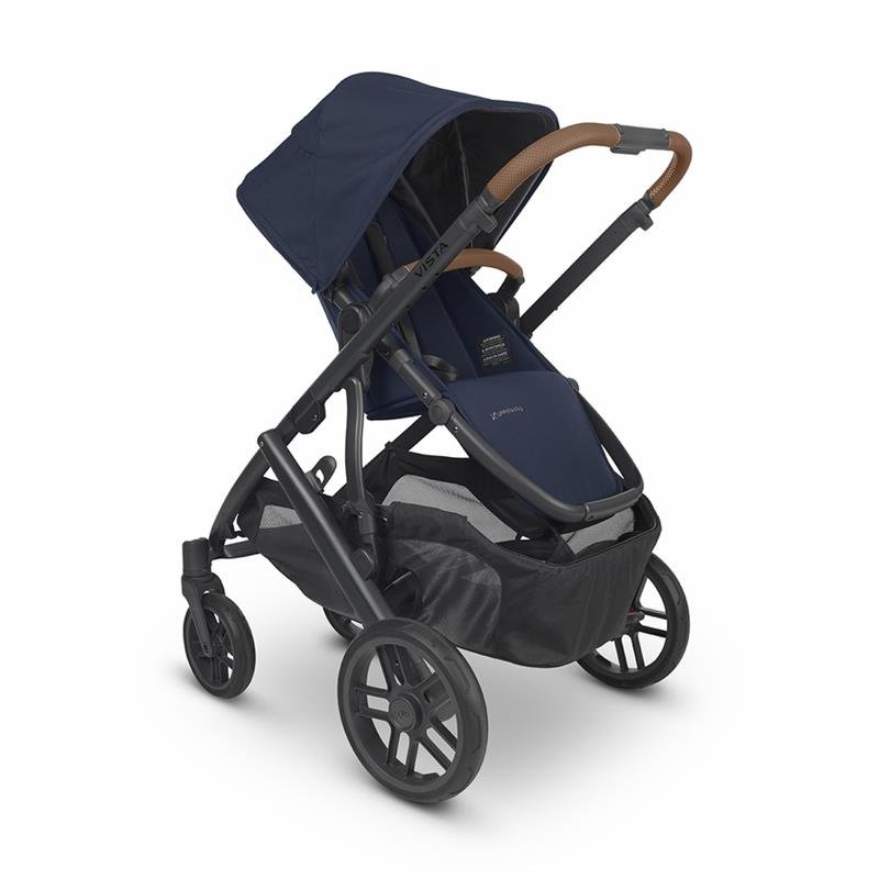 Uppababy - Vista V2 Stroller, Noa (Navy/Carbon/Saddle Leather) - Image 7